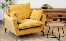 כורסא דגם רקפת בצבע צהוב