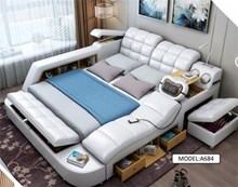 מיטה זוגית מעוצבת מעור דגם A684 מבית היבואנים