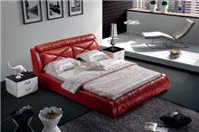 מיטה אדומה דמוי עור