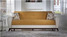 ספה תלת מושבית צהובה מבית אלבור רהיטים