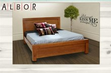 מיטה זוגית מעץ מלא דגם דקל - אלבור רהיטים