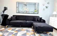 ספה דגם גרניה עם שזלונג בצבע שחור - רקפת ספיר-רשת חנויות לעיצוב הבית