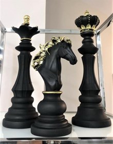 סט 3 שחמט שחור זהב