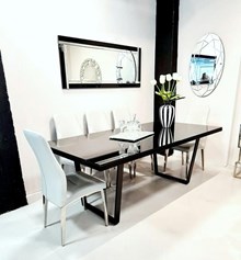 שולחן פינת אוכל דגם  פריז בסיס מתכת שחור - רקפת ספיר-רשת חנויות לעיצוב הבית
