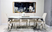 שולחן פינת אוכל דגם לואי כסוף לבן - רקפת ספיר-רשת חנויות לעיצוב הבית