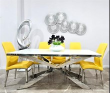 שולחן פינת אוכל דגם אמנדה כסוף לבן - רקפת ספיר-רשת חנויות לעיצוב הבית