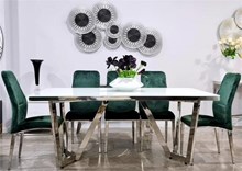 שולחן פינת אוכל דגם קרוז בסיס נירוסטה - רקפת ספיר-רשת חנויות לעיצוב הבית