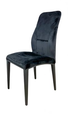 כיסא בריסל עם בסיס מתכת ריפוד שחור קטיפה - רקפת ספיר-רשת חנויות לעיצוב הבית