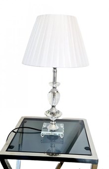 מנורה שולחנית קריסטל דגם 10-2 אהיל לבן מבית רקפת ספיר-רשת חנויות לעיצוב הבית