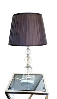 מנורה שולחנית קריסטל ענק אהיל שחור - רקפת ספיר-רשת חנויות לעיצוב הבית