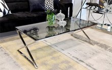 שולחן סלון דגם איקס אפור מעושן כסוף - רקפת ספיר-רשת חנויות לעיצוב הבית