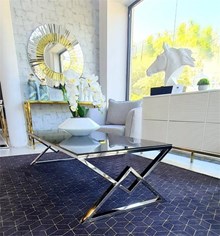 שולחן סלון דגם טריקסי כסוף שחור - רקפת ספיר-רשת חנויות לעיצוב הבית