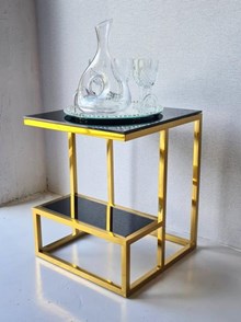 שולחן צד דגם ניק זהב שחור