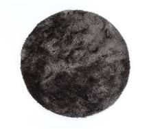 שטיח שאגי עגול ברוז' אפור כהה
