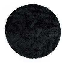 שטיח שאגי עגול ברוז' שחור