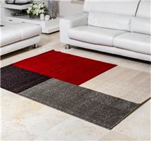 שטיח מלבנים אדום אפור מבית buycarpet