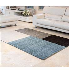 שטיח מלבנים כחול בז' מבית buycarpet