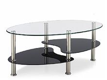 שולחן סלון אליפסה מזכוכית