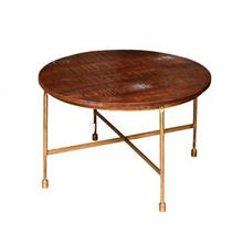 שולחן סלון עגול מעץ 70