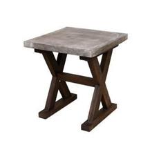 שולחן צד עץ ובטון