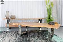 שולחן סלון עץ אמסטרדם ניקל 140