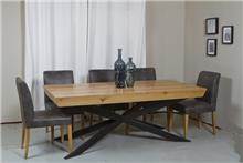 שולחן עץ עם רגל מתכת
