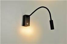 מנורת קיר 3W LED שחור דימר טאצ'