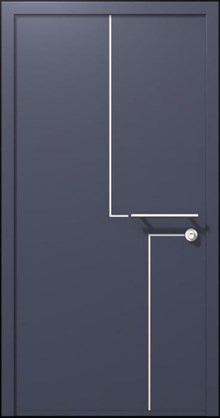 דלת פלדה שחורה בשילוב נירוסטה מבית רשפים 