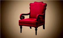 כורסא אדומה מעוצבת