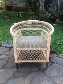 כורסא מעוצבת שילוב עץ טיק עם סיגראס