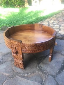 שולחן ייחודי עץ טיק גילוף עבודת יד