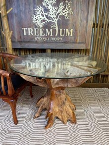 שולחן אוכל שורש טיק - Treemium - חלומות בעץ מלא