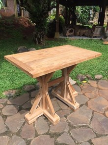 שולחן בר עץ מלא טיק