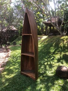 ספרייה סירה עץ מלא טיק